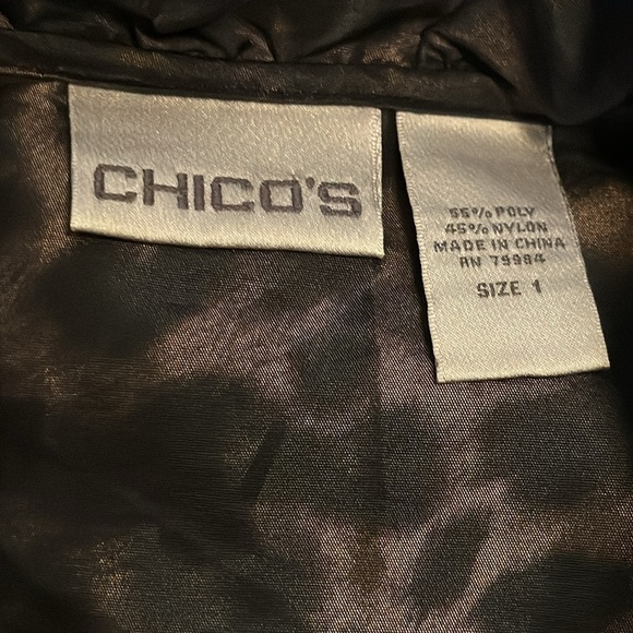 Chico’s animal Print nylon windbreaker leopard front zipper jacket sz 1 / S / 8 - Picture 5 of 6